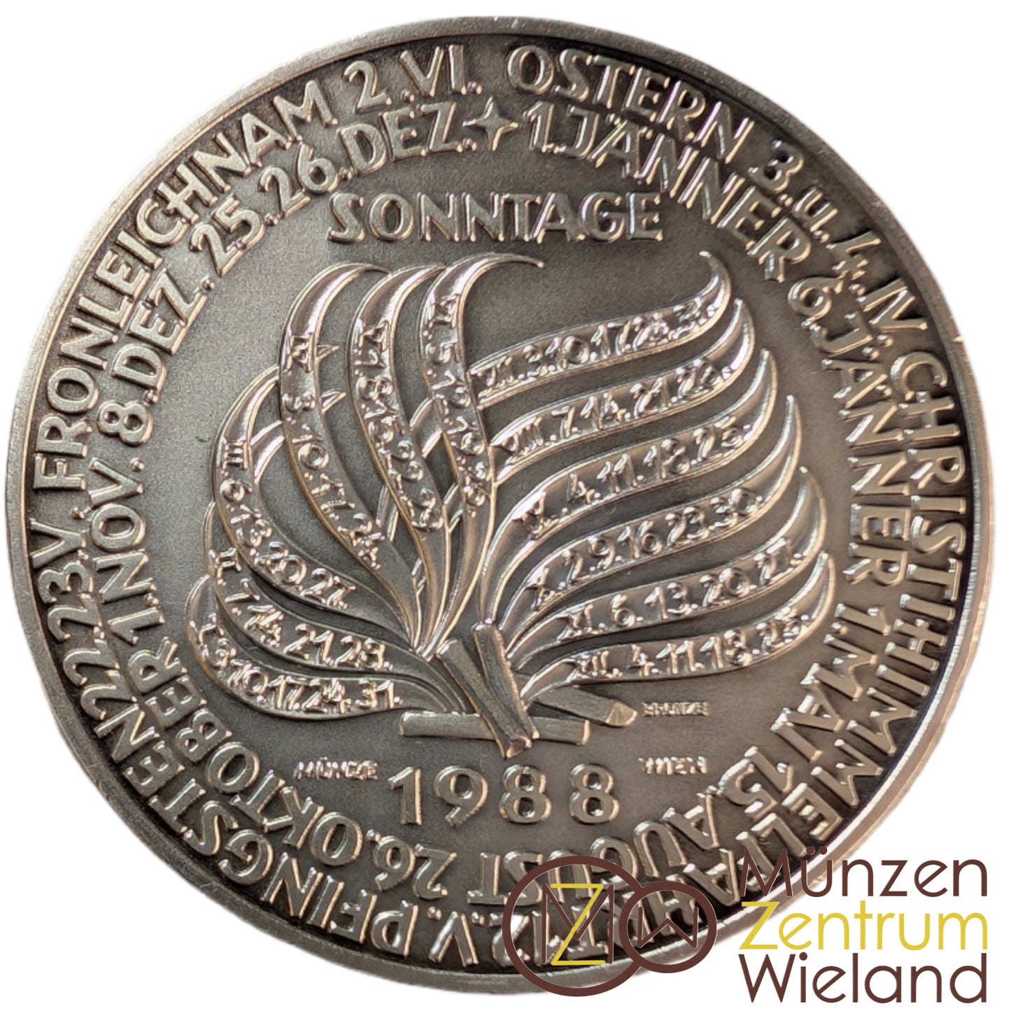 Kalendermedaille Jahresregent Mars, Bronze versilbert
