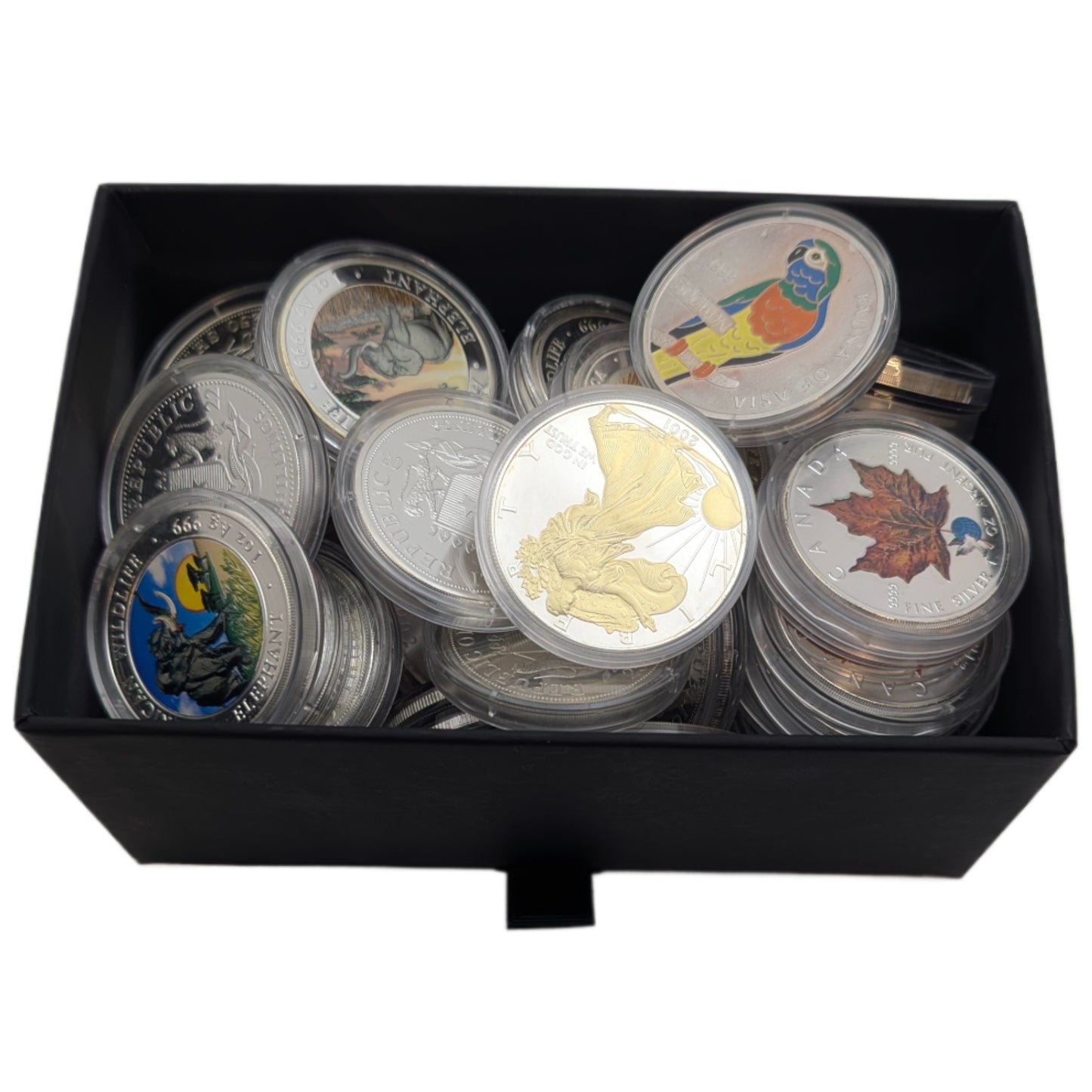 Silberunzen aus aller Welt, farbig und/oder teilvergoldet - unsere Wahl