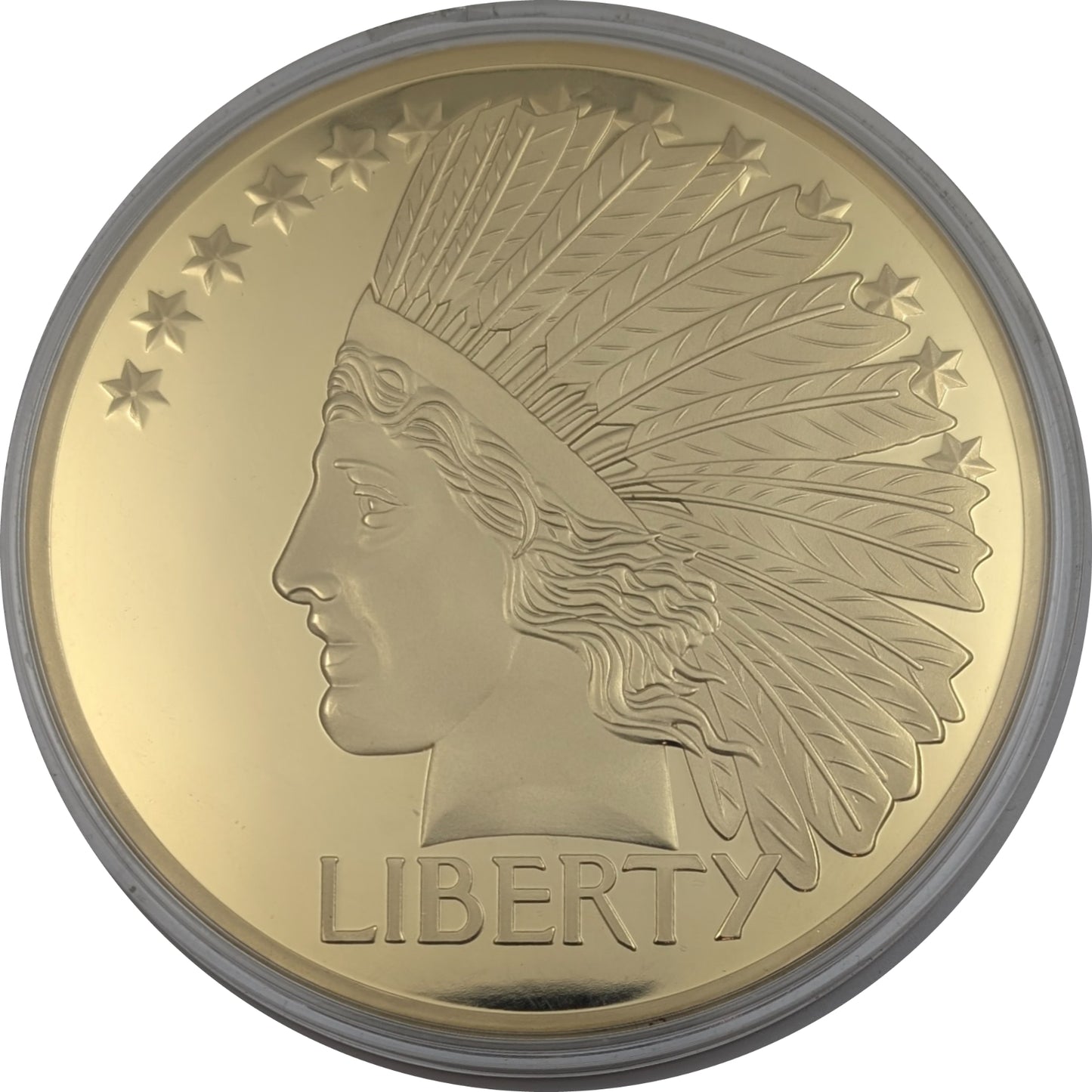 Indian Head Double Eagle, Replica/Neuprägung, 24 Karat vergoldet, Medaille