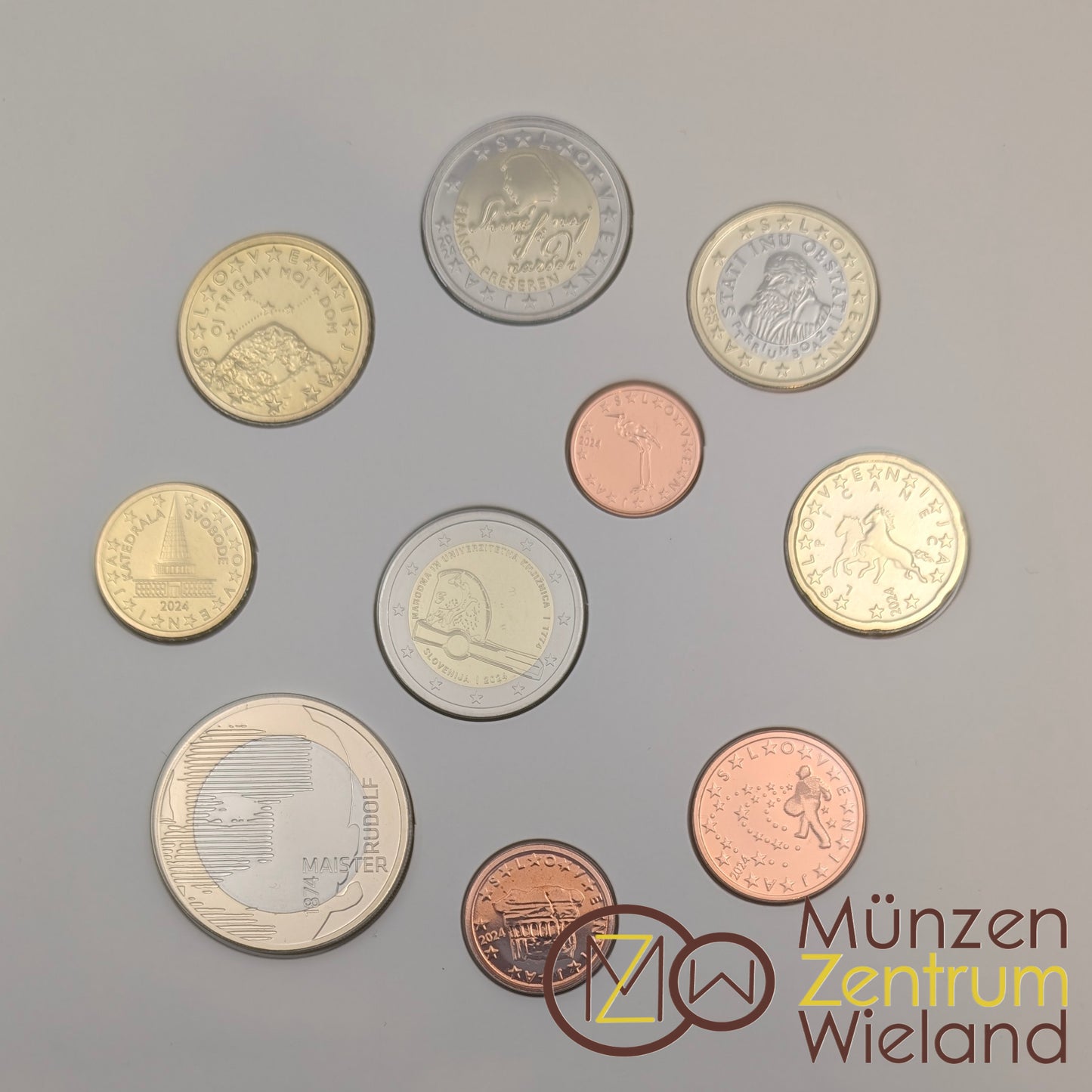KMS Kursmünzensatz 1 ct - 2 € + Sondermünzen 2 € + 3 € Nationalbibliothek