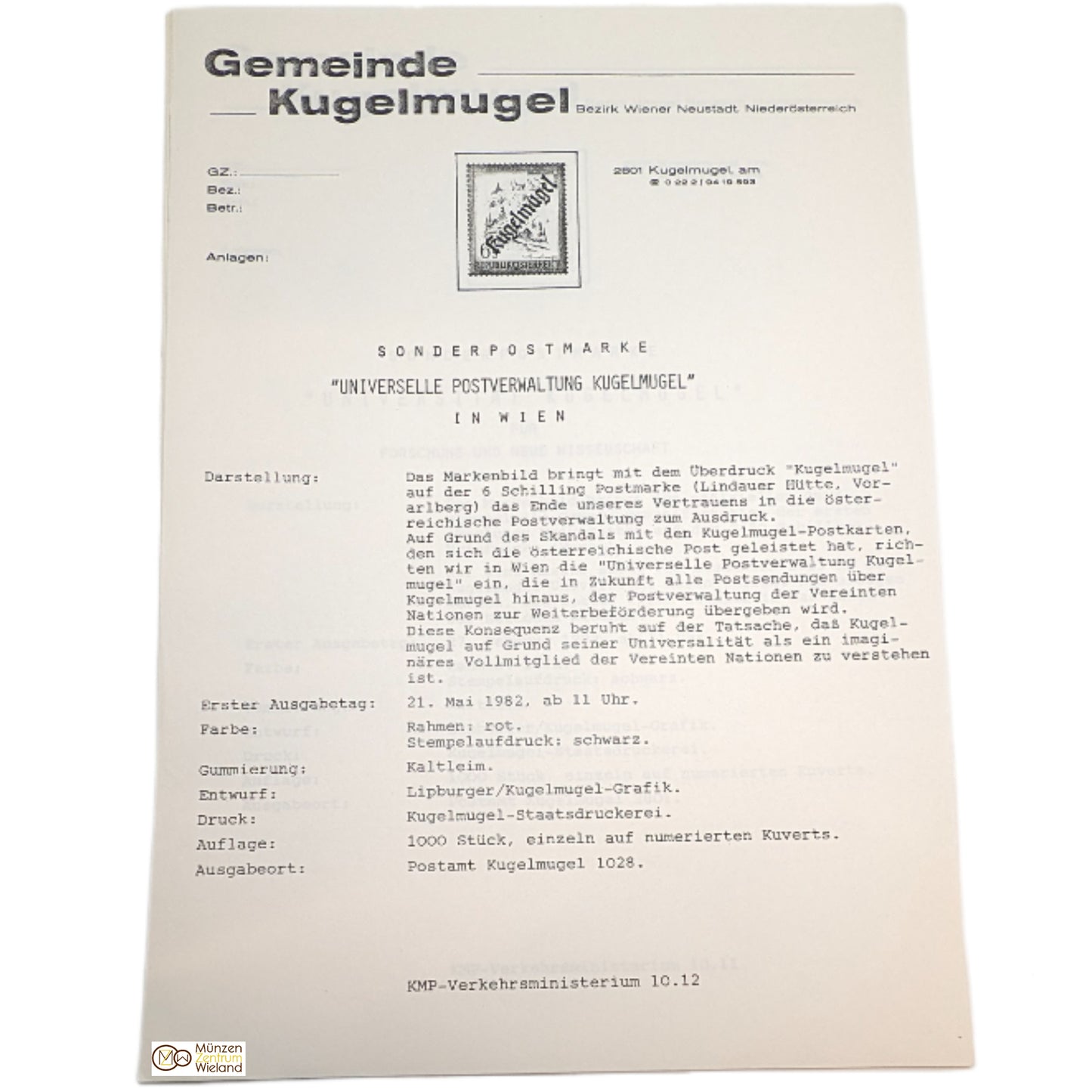 Kuriosum: Republik Kugelmugel Philatelisten Information