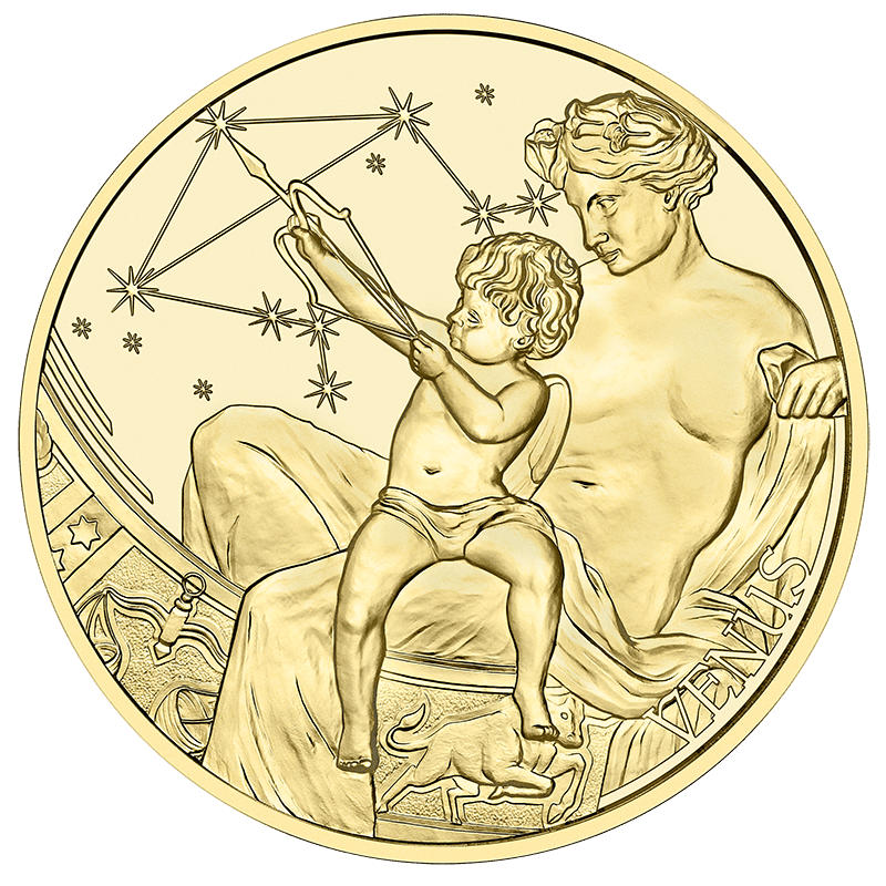 Jahr der Venus, Kalendermedaille, Silber vergoldet