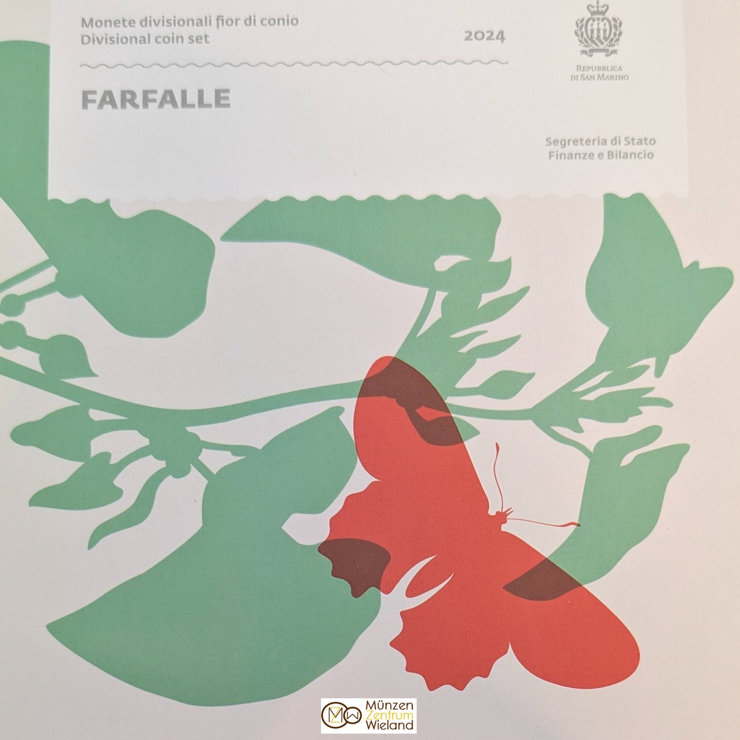 KMS Kursmünzensatz "Farfalle" groß, 1 ct - 5 €