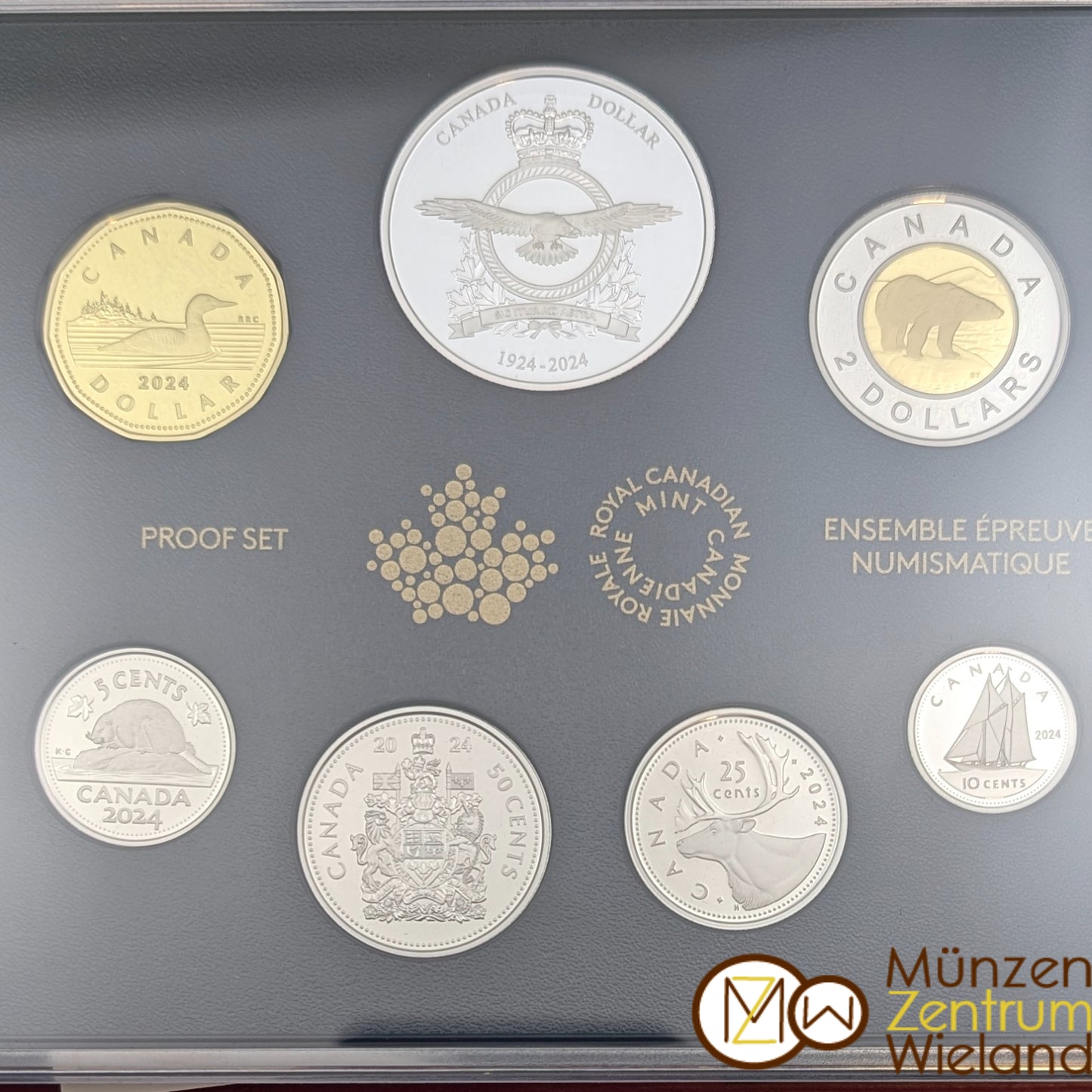 KMS Kursmünzensatz Kombisatz "Royal Canadian Air Force" (nicht motivgleich mit Jahresdollar!)