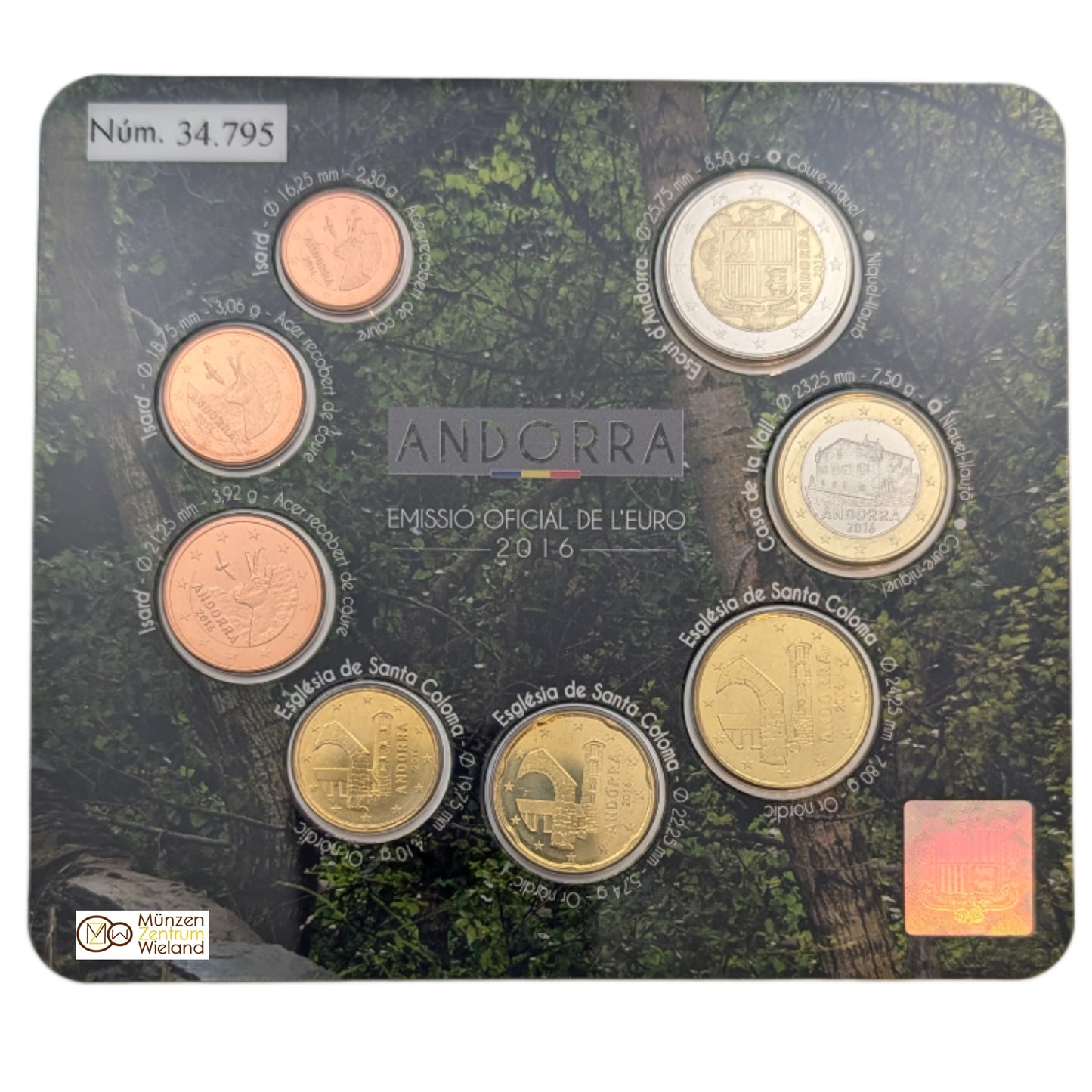 KMS Kursmünzensatz "Werte Andorras" 1 ct - 2 € im Blister