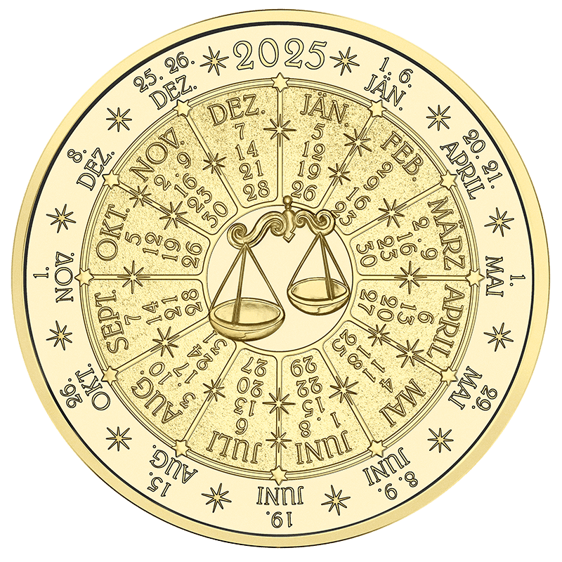 Jahr der Venus, Kalendermedaille, Silber vergoldet