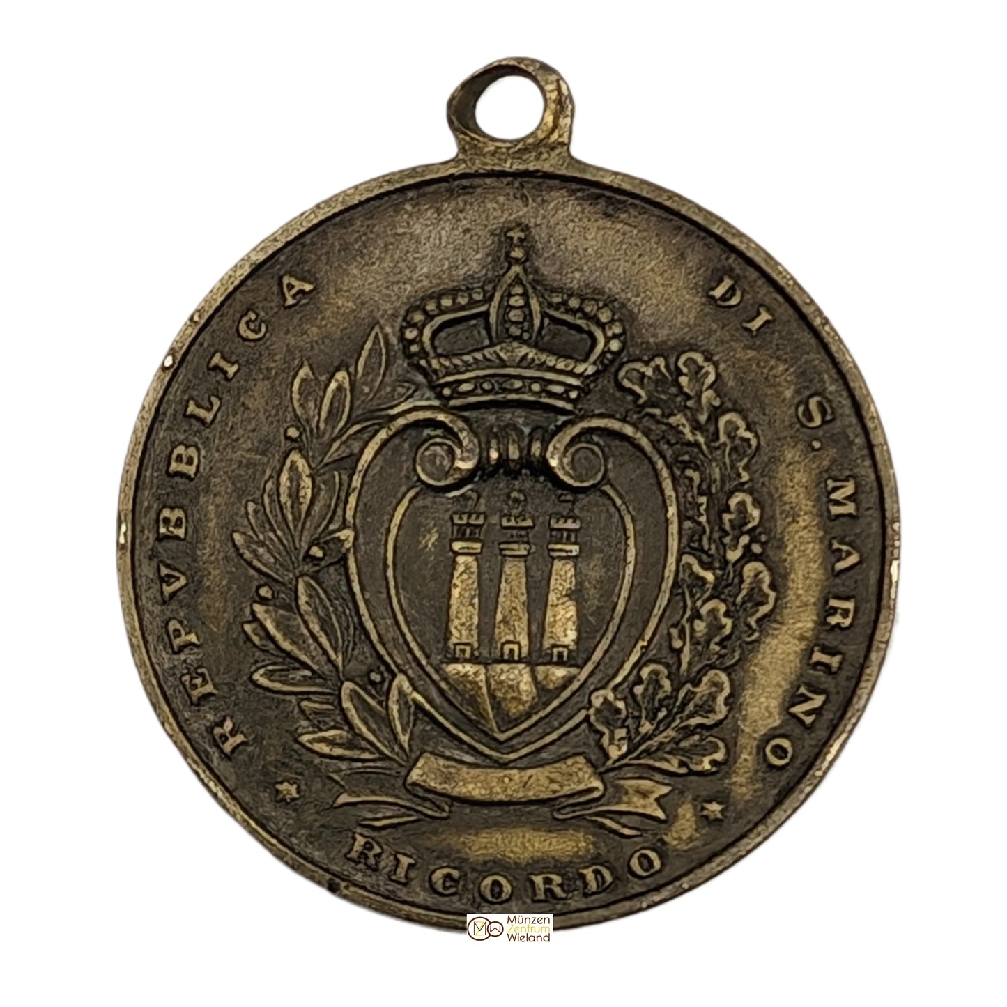 Pilgermedaille / Erinnerungsmedaille, Av. Hl. Christophorus, Rv. Wappen Republica Di San Marino, ohne Jahr
