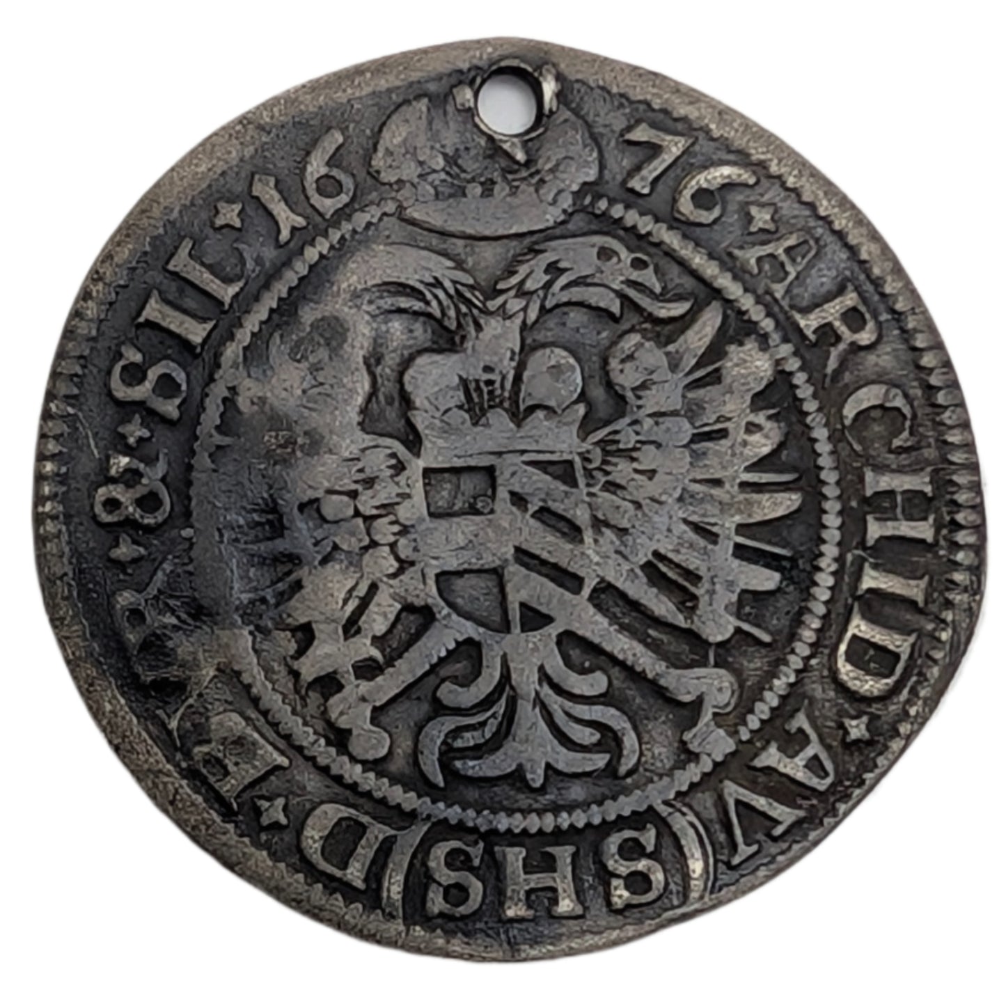Leopold I., Habsburg RDR, Schlesien Breslau, gelocht