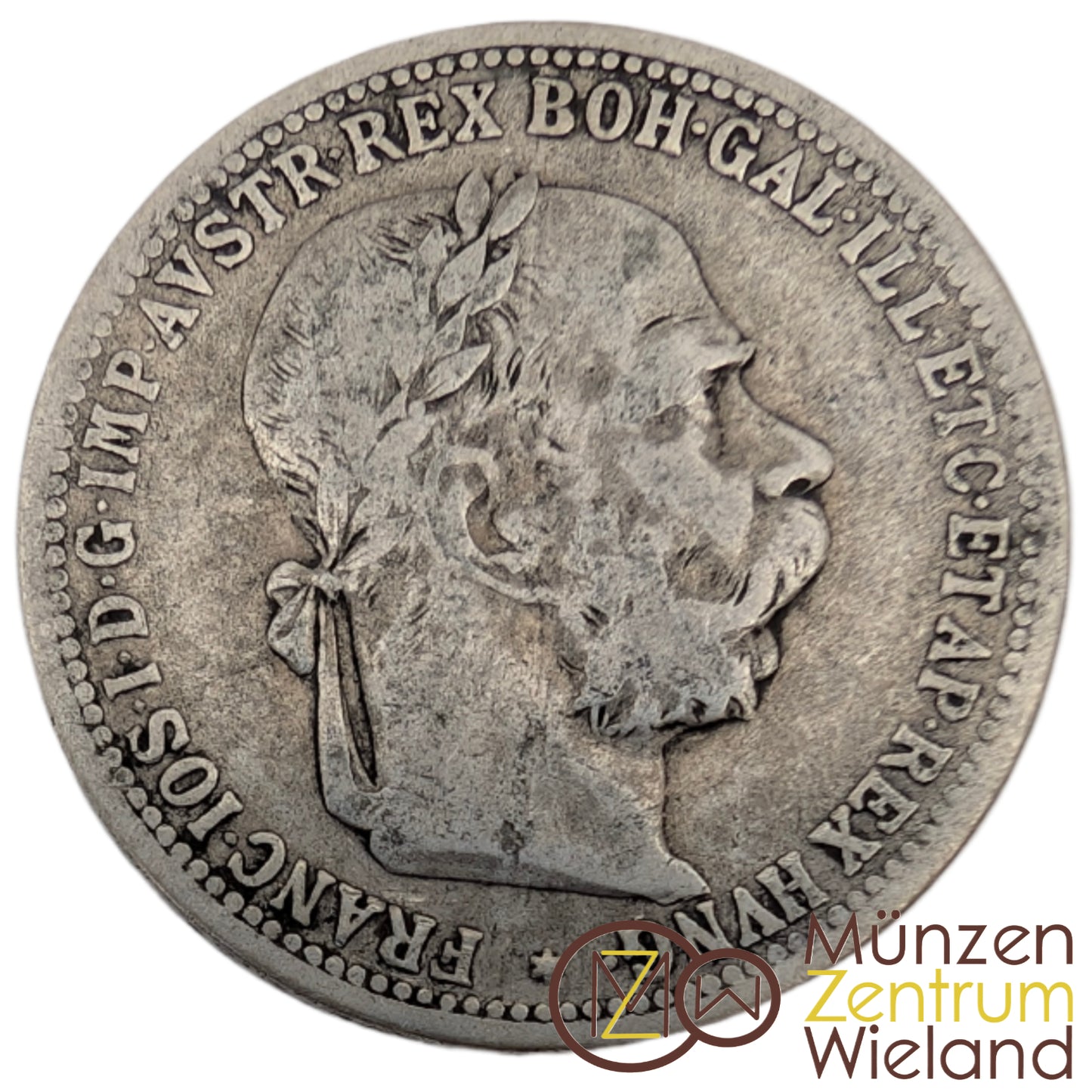 Franz Joseph I., Habsburg, Kopf mit Lorbeerkranz, ohne St. Schwartz