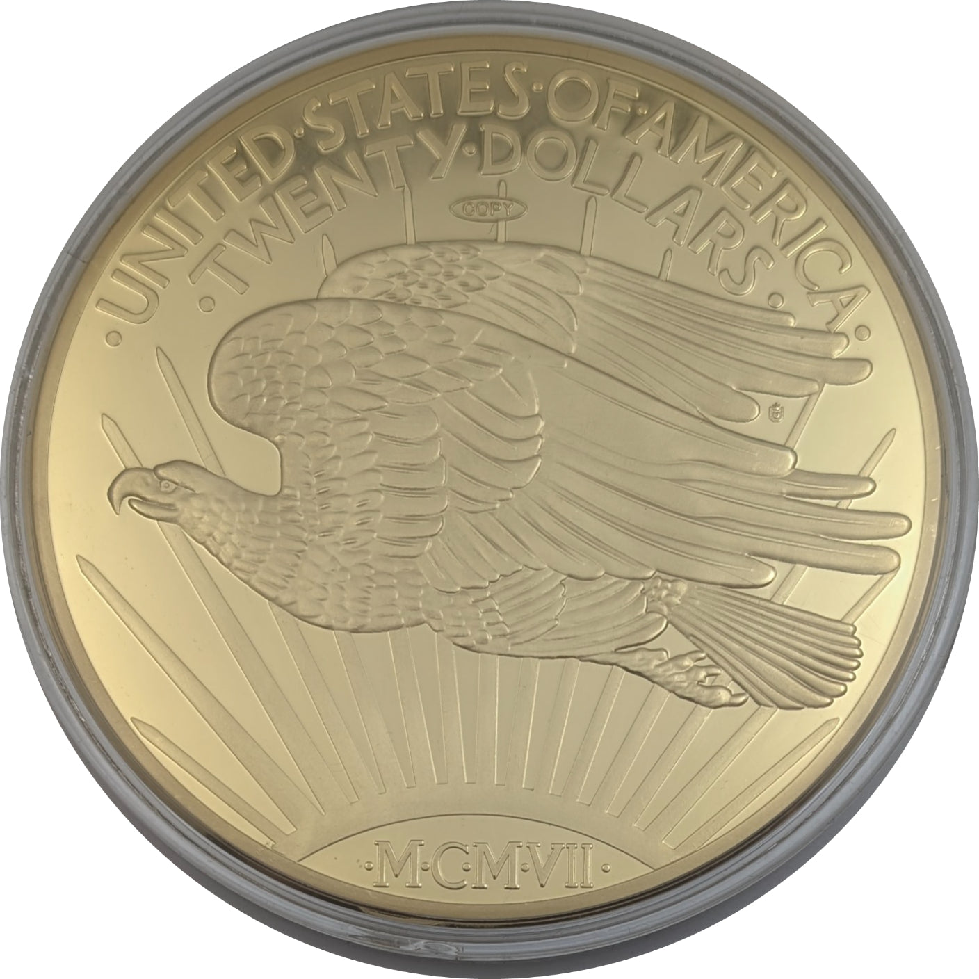 Indian Head Double Eagle, Replica/Neuprägung, 24 Karat vergoldet, Medaille