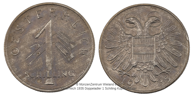 1 Schilling Doppeladler (angelaufen)