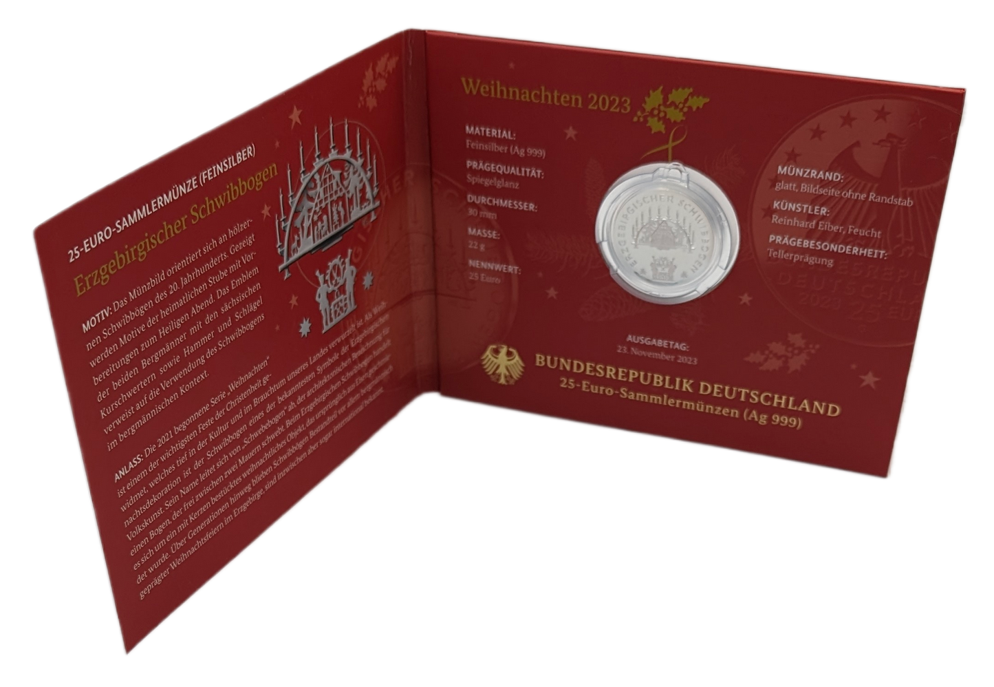 Erzgebirgischer Schwibbogen - Weihnachtsmünze