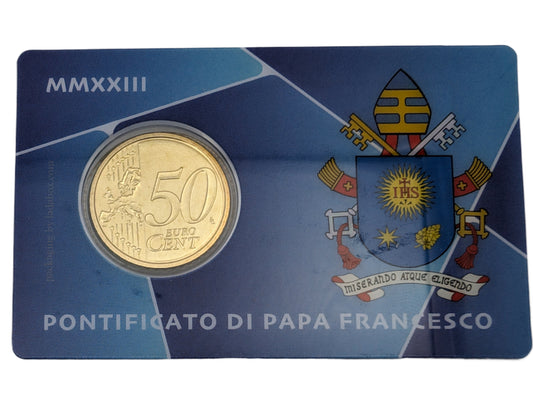 #44 Briefmarke € 1,20 und Coincard 50 Cent, blau