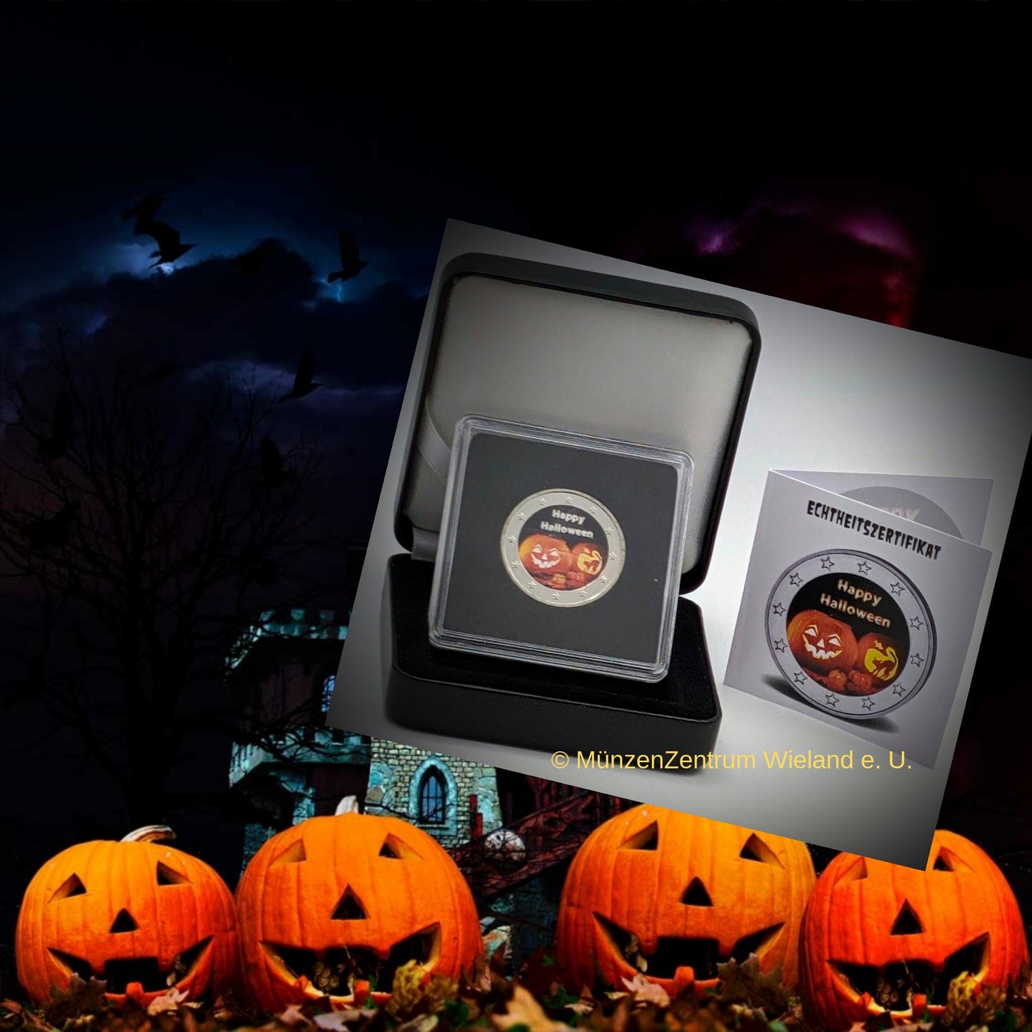 Happy Halloween Pumpkins, farbig, colored