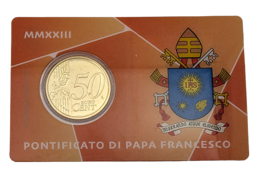 #45 Briefmarke € 1,25 und Coincard 50 Cent, orange