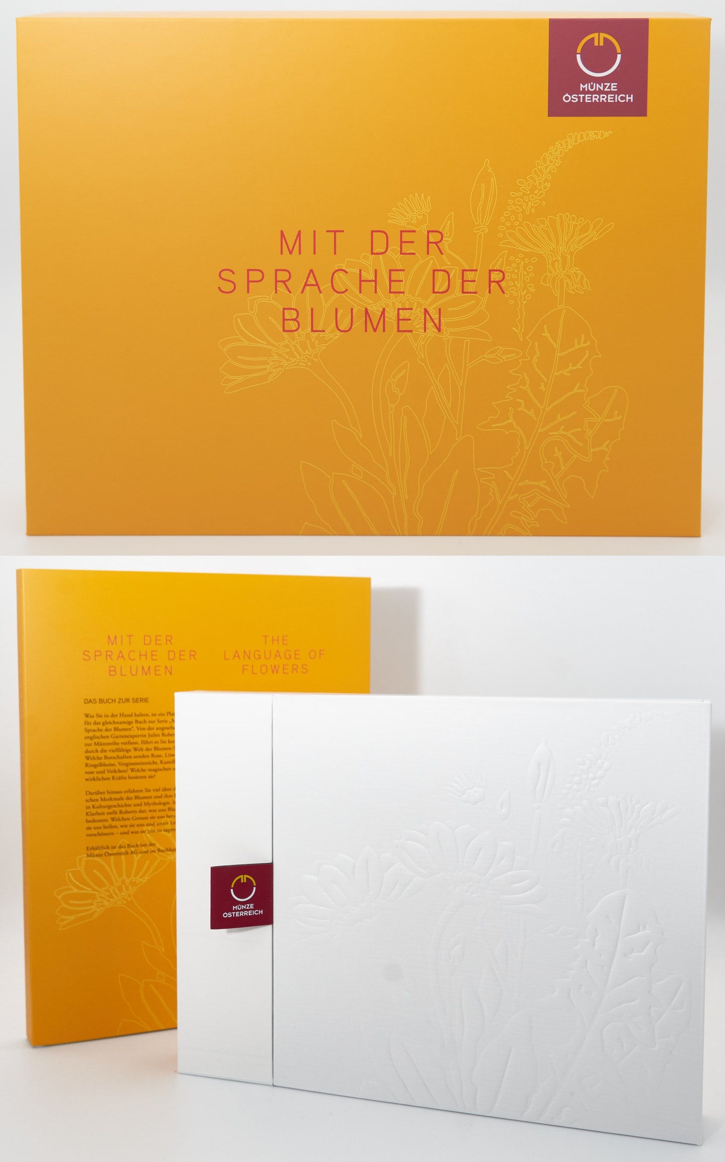 Sammelkassette zur Sprache der Blumen in PP mit Buch in deutsch oder englisch erhältlich