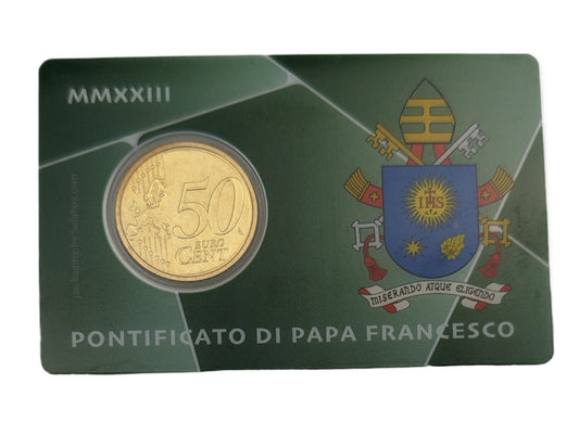 #46 Briefmarke € 2,40 und Coincard 50 Cent, grün