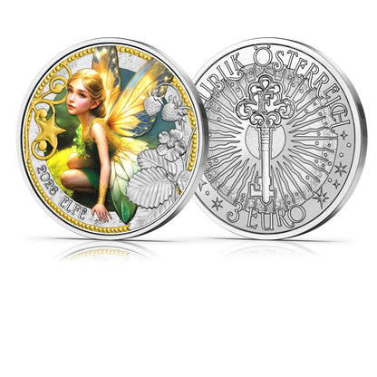 03/12 Die Elfe - Naturgeist der Fantasie, Fabelwesen, Fabelwesen, farbig, leuchtet mit UV-Taschenlampe