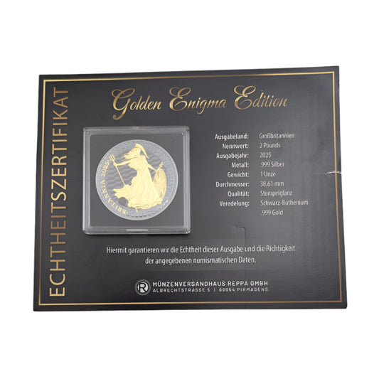 Britannia - Enigma Edition, mit Schwarz-Ruthenium und Gelbgold veredelt