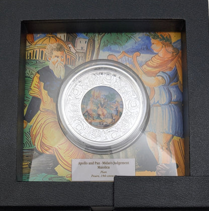 Maiolica - Apollo und Pan - Porzellaninlay