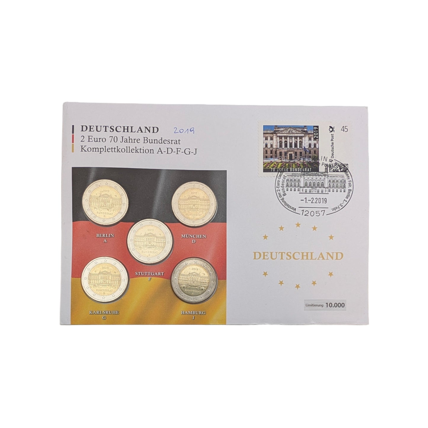 Numisbrief 70 Jahre Bundesrat (Jahreszahl mit Kugelschreiber auf Kuvert notiert - s. Foto)