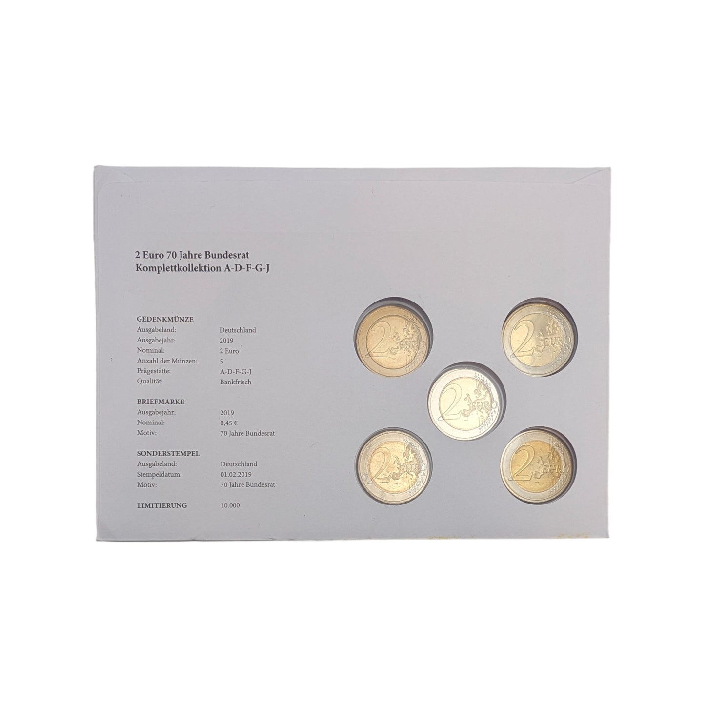Numisbrief 70 Jahre Bundesrat (Jahreszahl mit Kugelschreiber auf Kuvert notiert - s. Foto)