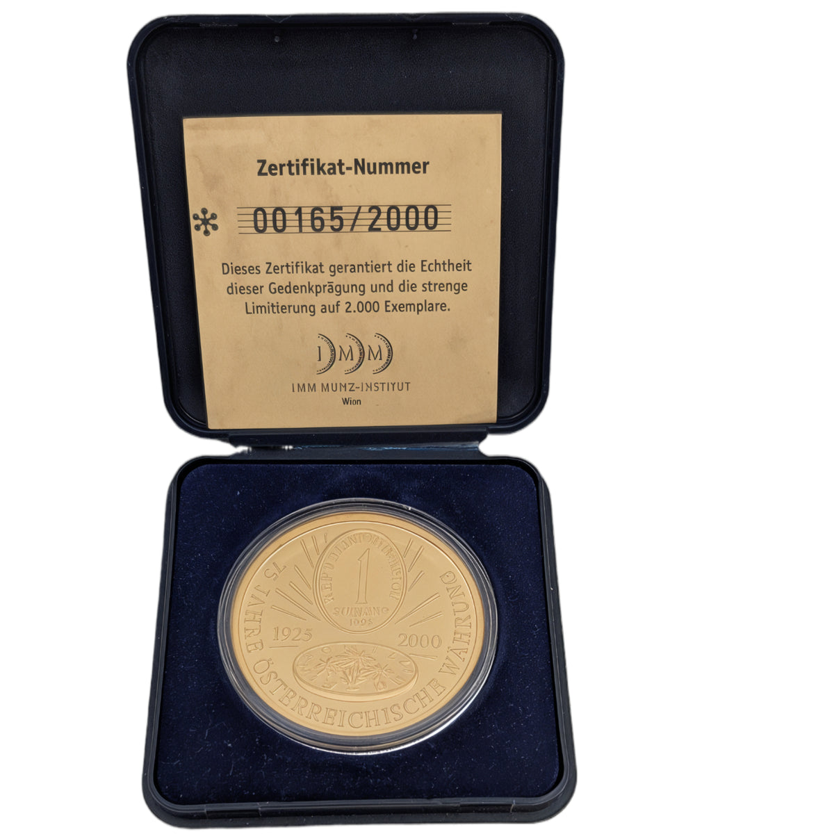 75 Jahre Schilling, Silber mit 24-Karat Vergoldung