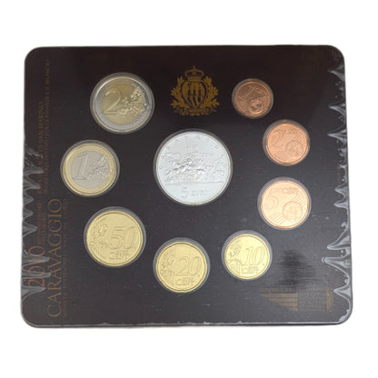KMS Kursmünzensatz 1 ct - 2 € + 5 € Silber, 400. Todestag Caravaggio