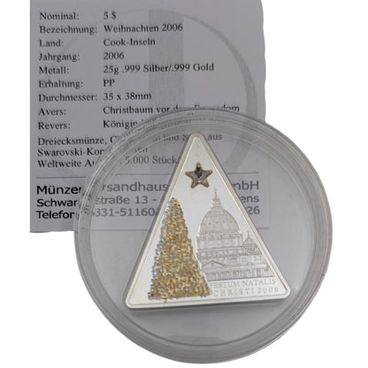 Weihnachten, Festum Natalis Christi, Goldapplikation, Swarovskisteine, dreieckig