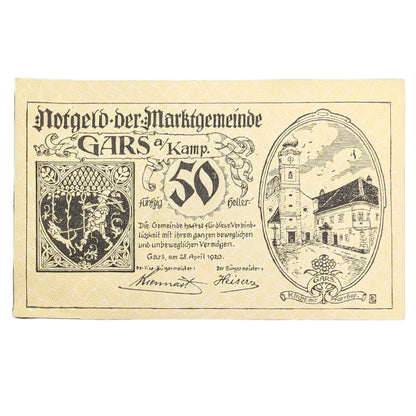 Notgeld der Marktgemeinde Gars am Kamp, Niederösterreich