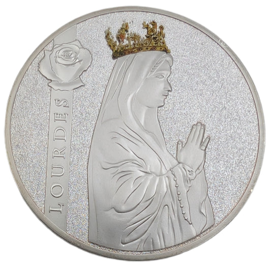 Lourdes - Shrines of Europe, versilbert, Farbapplikation