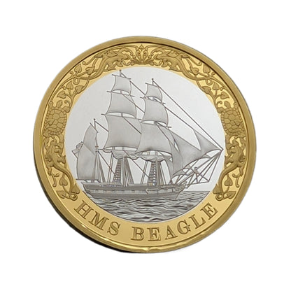 Schlachtschiff HMS Beagle mit Goldapplikation