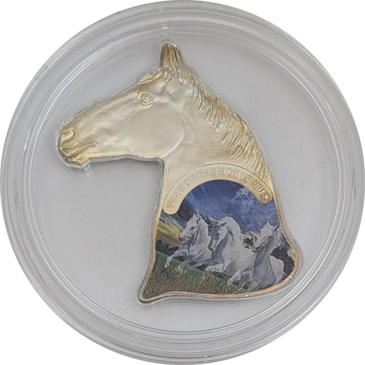 Jahr des Pferdes/Year of the Horse, colored, Shape of a Horse Head