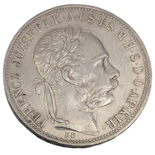 Franz Joseph I., Habsburg, Kremnitz, Forint/Gulden mit Fiume Wappen, kl. Randfehler