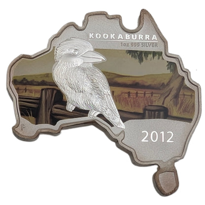 Kookaburra - Mapshaped Series, colored, Perth