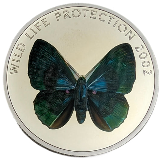 Green Butterfly/Grüner Schmetterling - Wild Life Protection, Holgramm, Farbapplikation