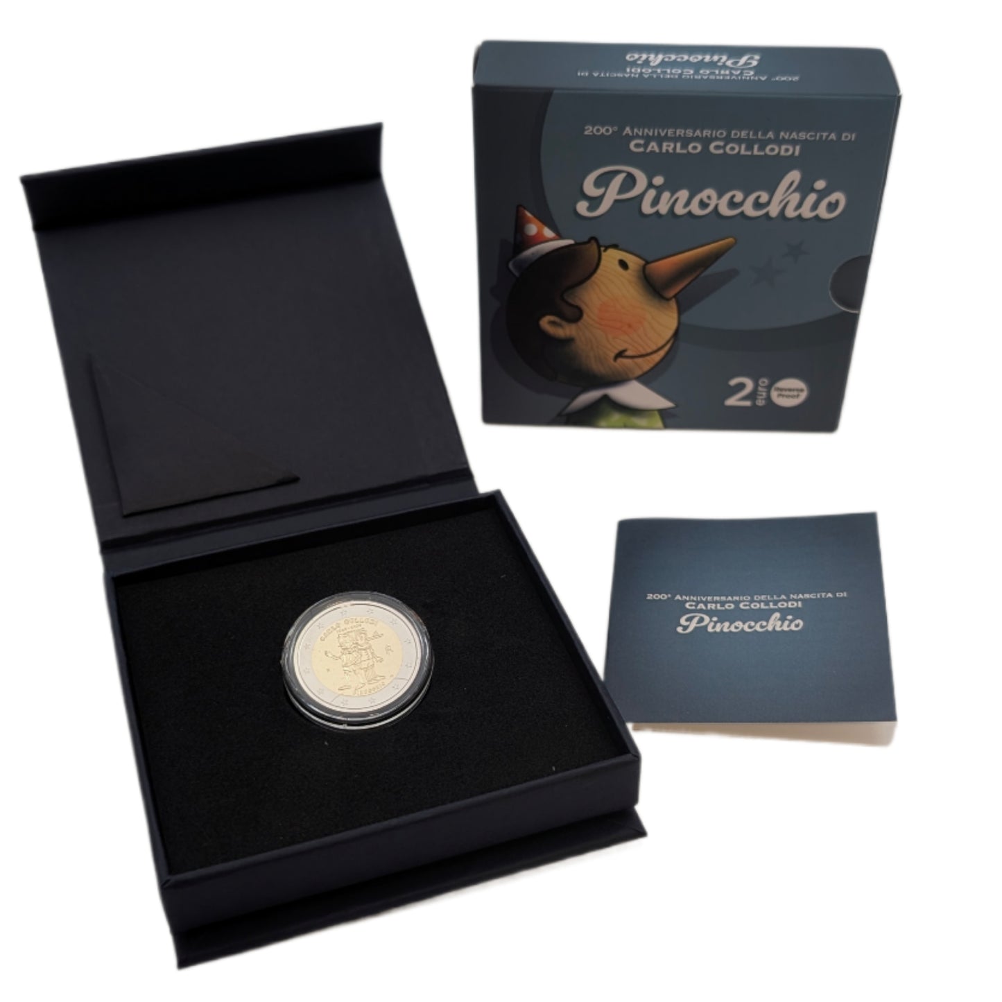 Pinocchio, reverse Proof im Etui