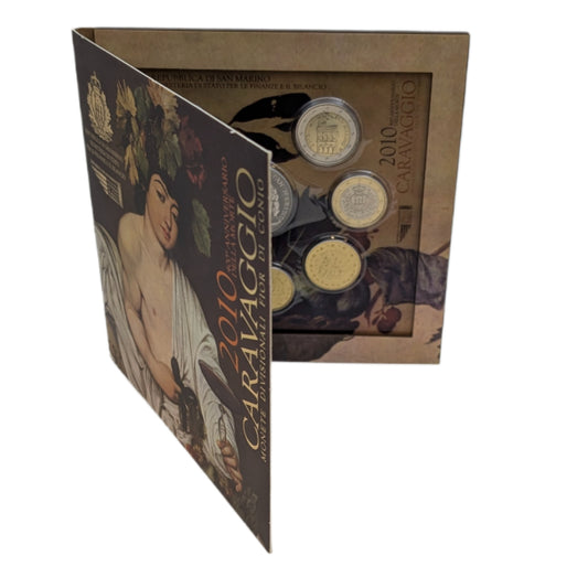 KMS Kursmünzensatz 1 ct - 2 € + 5 € Silber, 400. Todestag Caravaggio