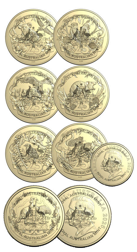 7-Coin-Set: Commemorating 125 Years of Federation in Australia/125 Jahre Australische Föderation
