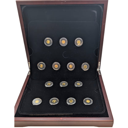 Ägyptische Pharaonen und Götter, 14-coin-set, Luxusbox mit Lupe