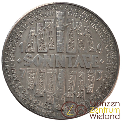 Kalendermedaille Jahresregent Jupiter, Bronze versilbert
