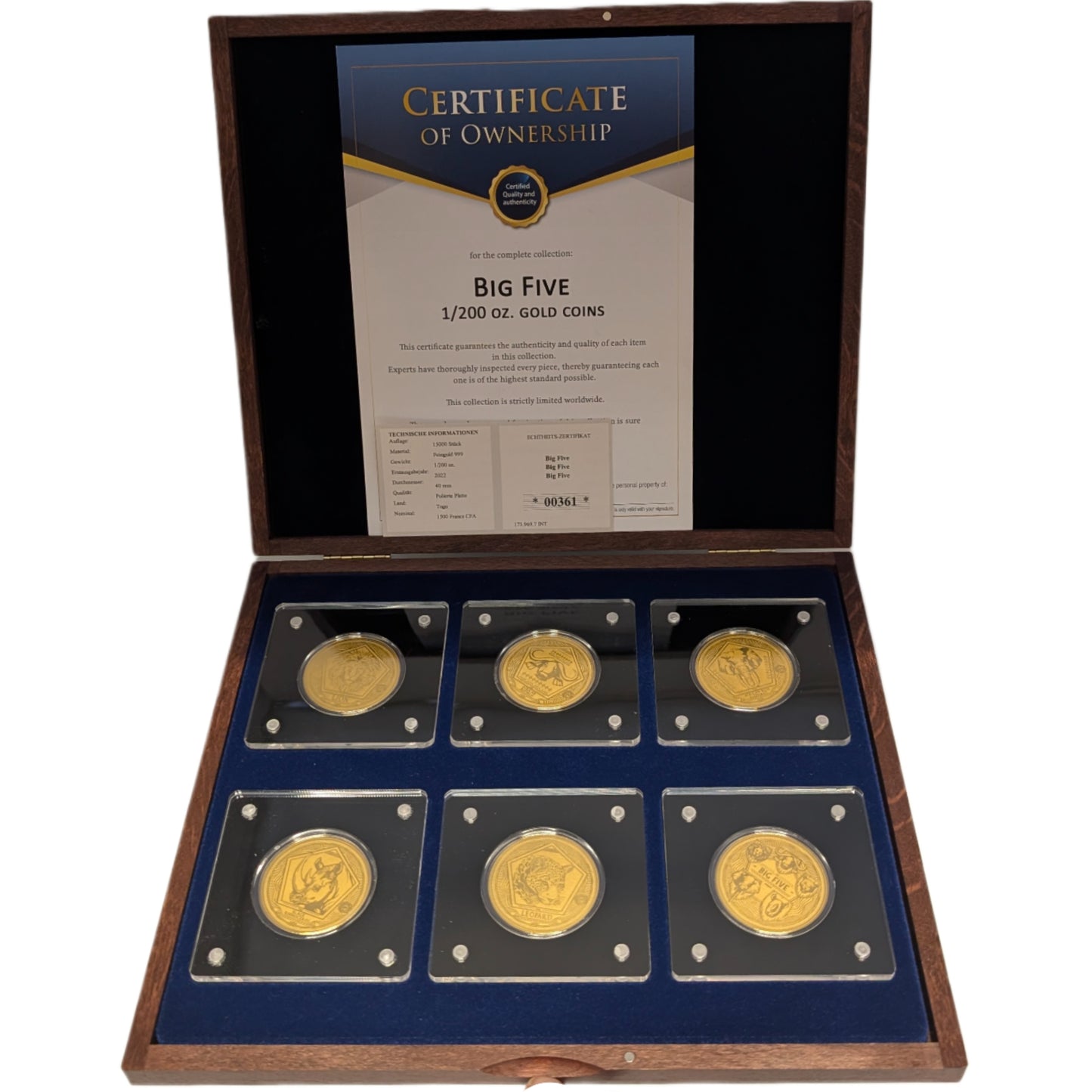 Big Five - Löwe, Nashorn, Elefant, Büffel, Leopard