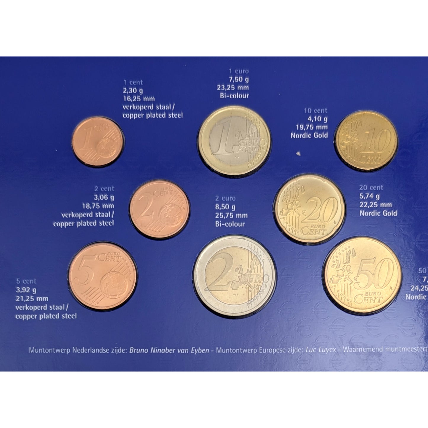 KMS Kursmünzensatz 1 Cent - 2 Euro, Königin Beatrix, Blister