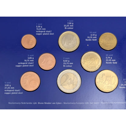 KMS Kursmünzensatz 1 Cent - 2 Euro, Königin Beatrix, Blister