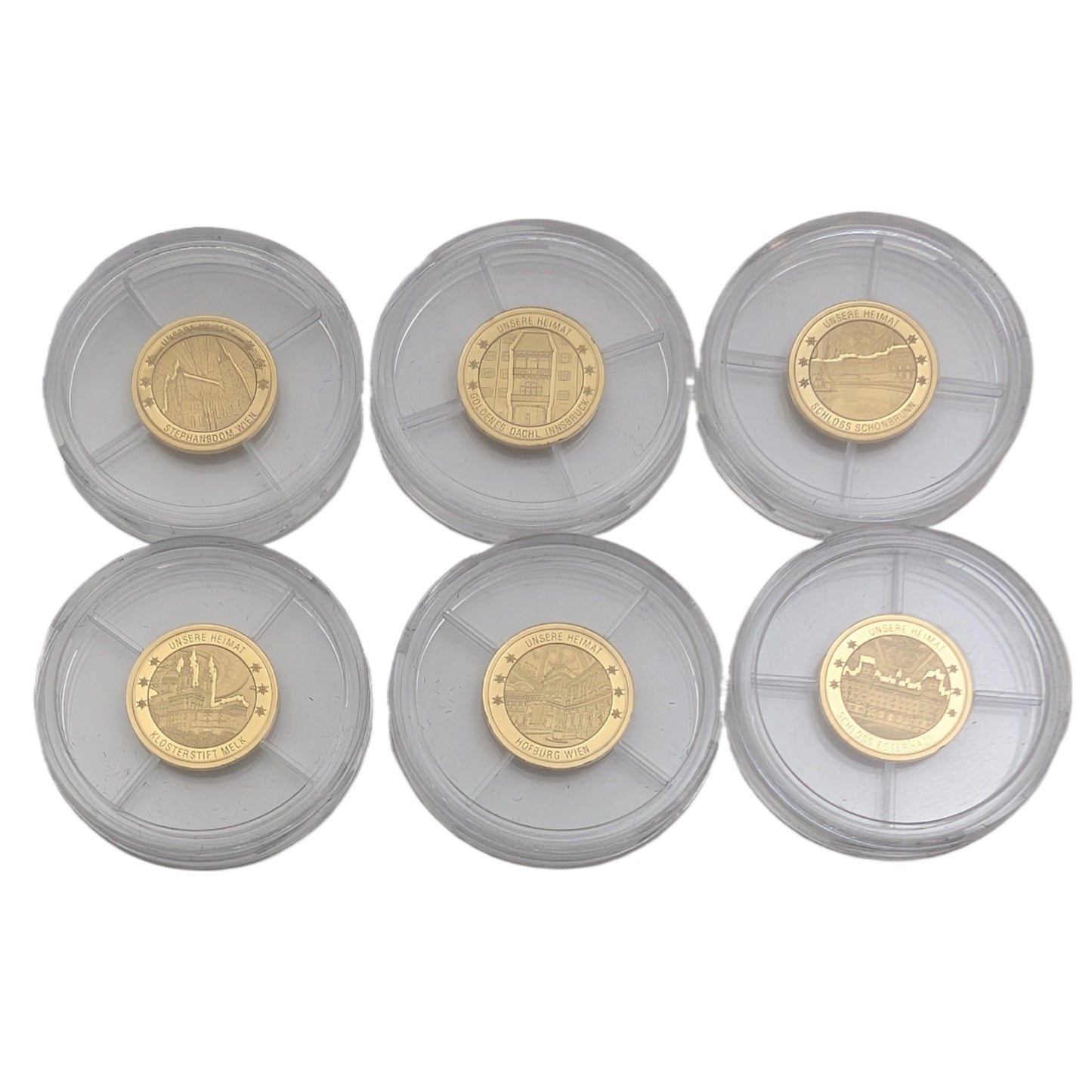Österreichs schönste Bauwerke - Set mit 6x Minigold