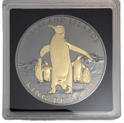 Königspinguin - Enigma Edition, mit Schwarz-Ruthenium und Gelbgold veredelt