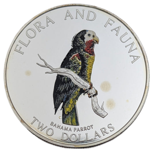 Bahama Parrot/Papagei - Flora und Fauna, colored, farbig