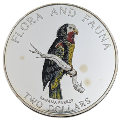 Bahama Parrot/Papagei - Flora und Fauna, colored, farbig