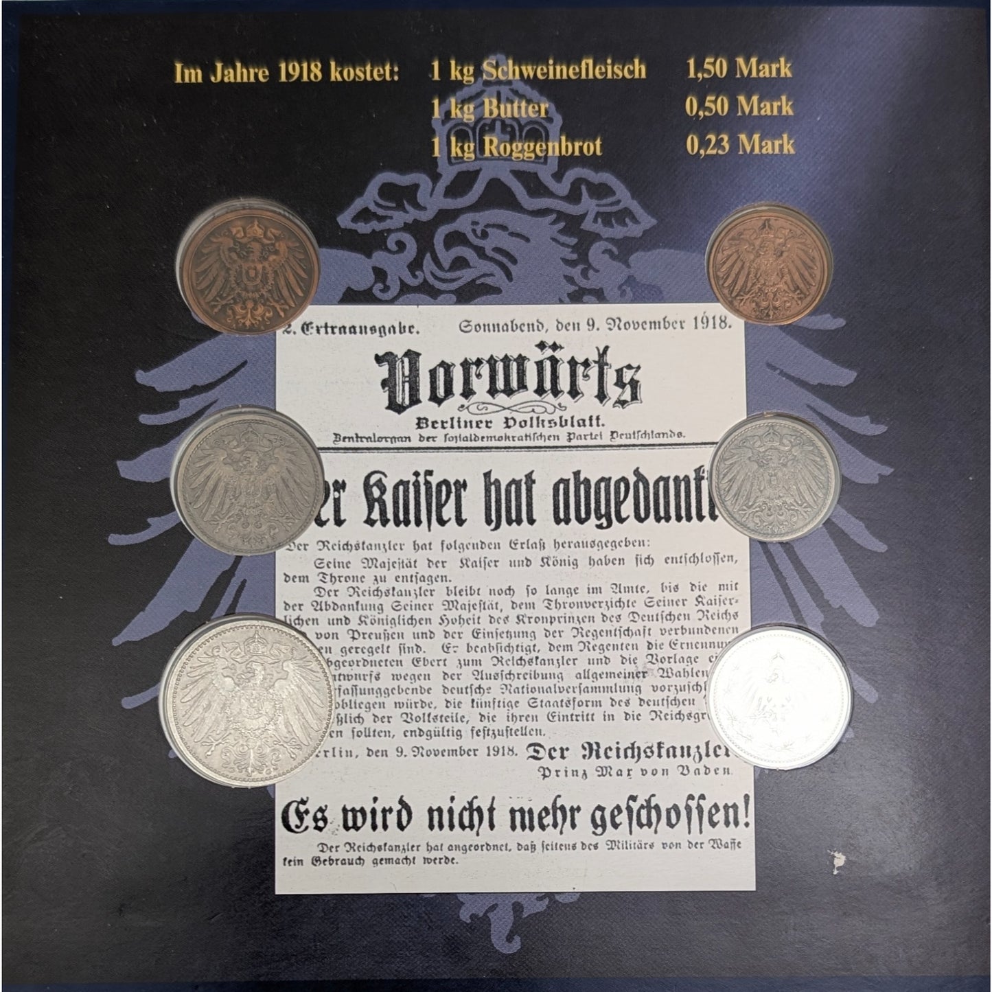 KMS Kursmünzensatz/Typenset 1 Pfennig-1 Mark, Das Deutsche Kaiserreich zur Zeit Wilhelm II.