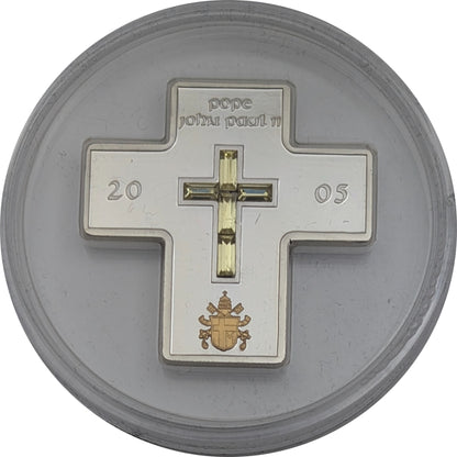 Leben und Wirken von Papst Johannes Paul II., Goldapplikation, Swarovskikristalle